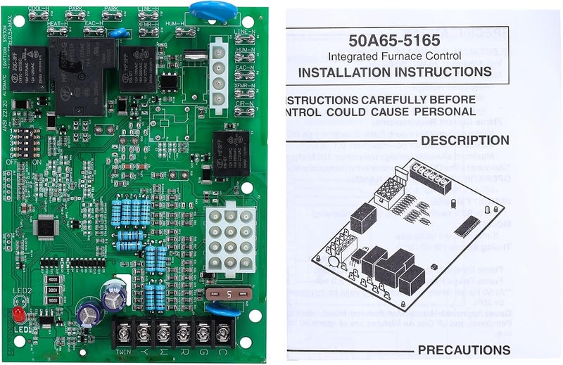 Looptek 50A65-5165 Furnace Control Circuit Board Compatible with Trane, White-Rodgers and American Standard Furnaces, Replaces 50A65-475, 50A65-474, 50A65-476, CNT05164, D341213P01, HSI Ignition Control Board - Image 1